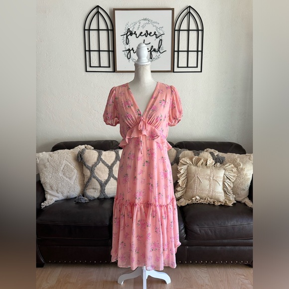 LoveShackFancy x Target Collab Pink Midi Dress - Size 10 Whimsical Boho Summer - Picture 13 of 15